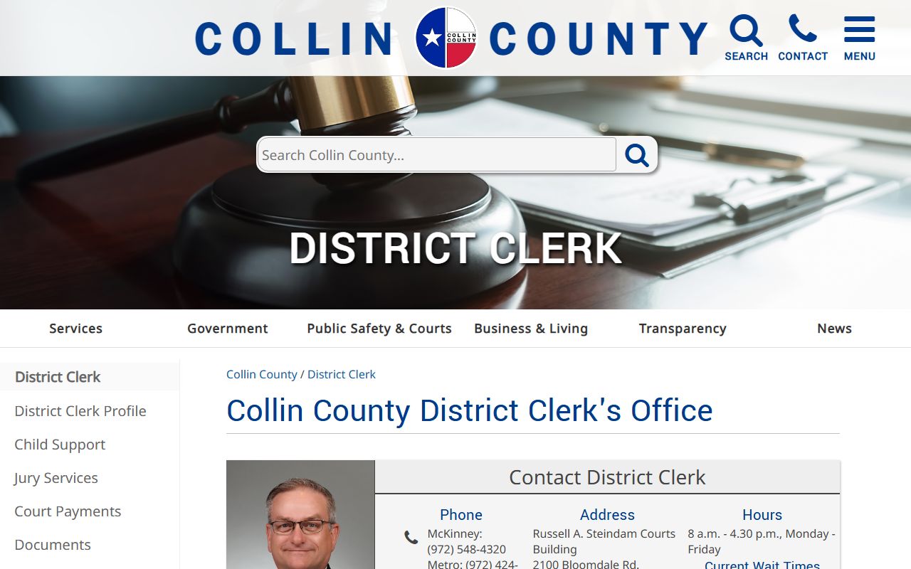 Collin County booking releases and inmate search records - Collin County District Clerk