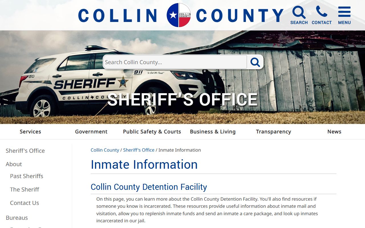 Collin County booking releases and inmate search records - Collin County Sheriff's Office Inmate Information