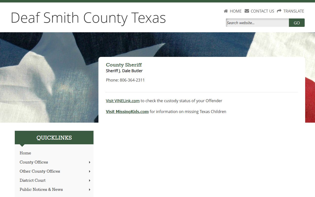 Deaf Smith County booking releases and inmate search records - Deaf Smith County Sheriff's Office