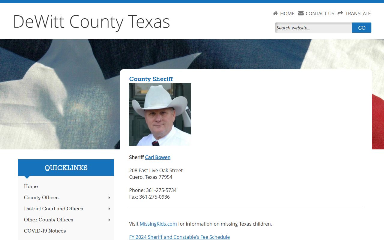 Dewitt County booking releases and inmate search records - DeWitt County Sheriff's Office