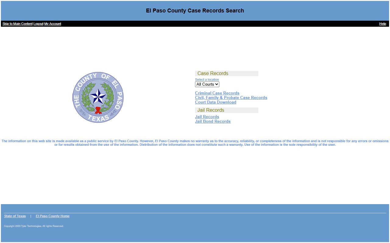 El Paso County booking releases and inmate search records - El Paso County Case Records Search