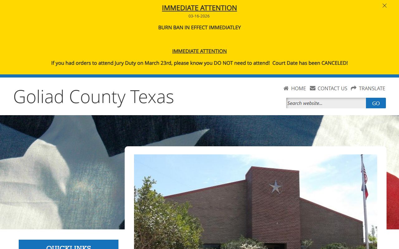 Goliad County booking releases and inmate search records - Goliad County Sheriff's Office