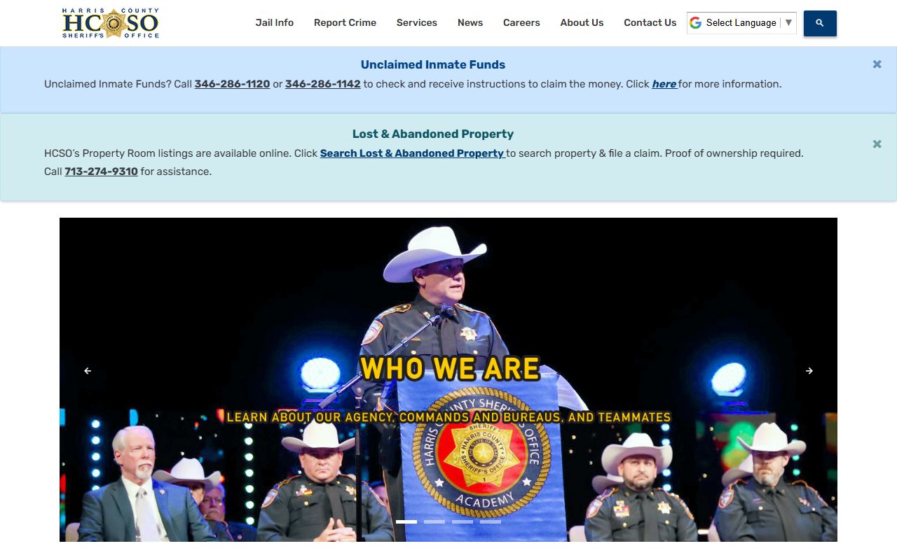 Harris County booking releases and inmate search records - Harris County Sheriff's Office