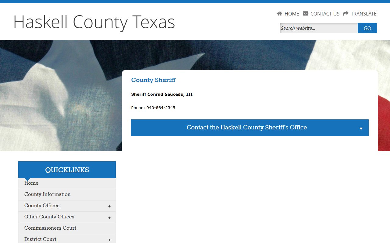 Haskell County booking releases and inmate search records - Haskell County Sheriff's Office
