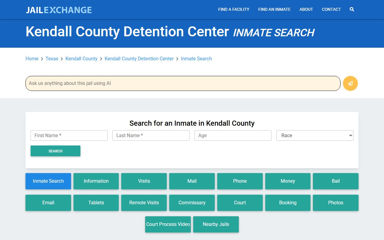 Kendall County booking releases and inmate search records - Kendall County Detention Center