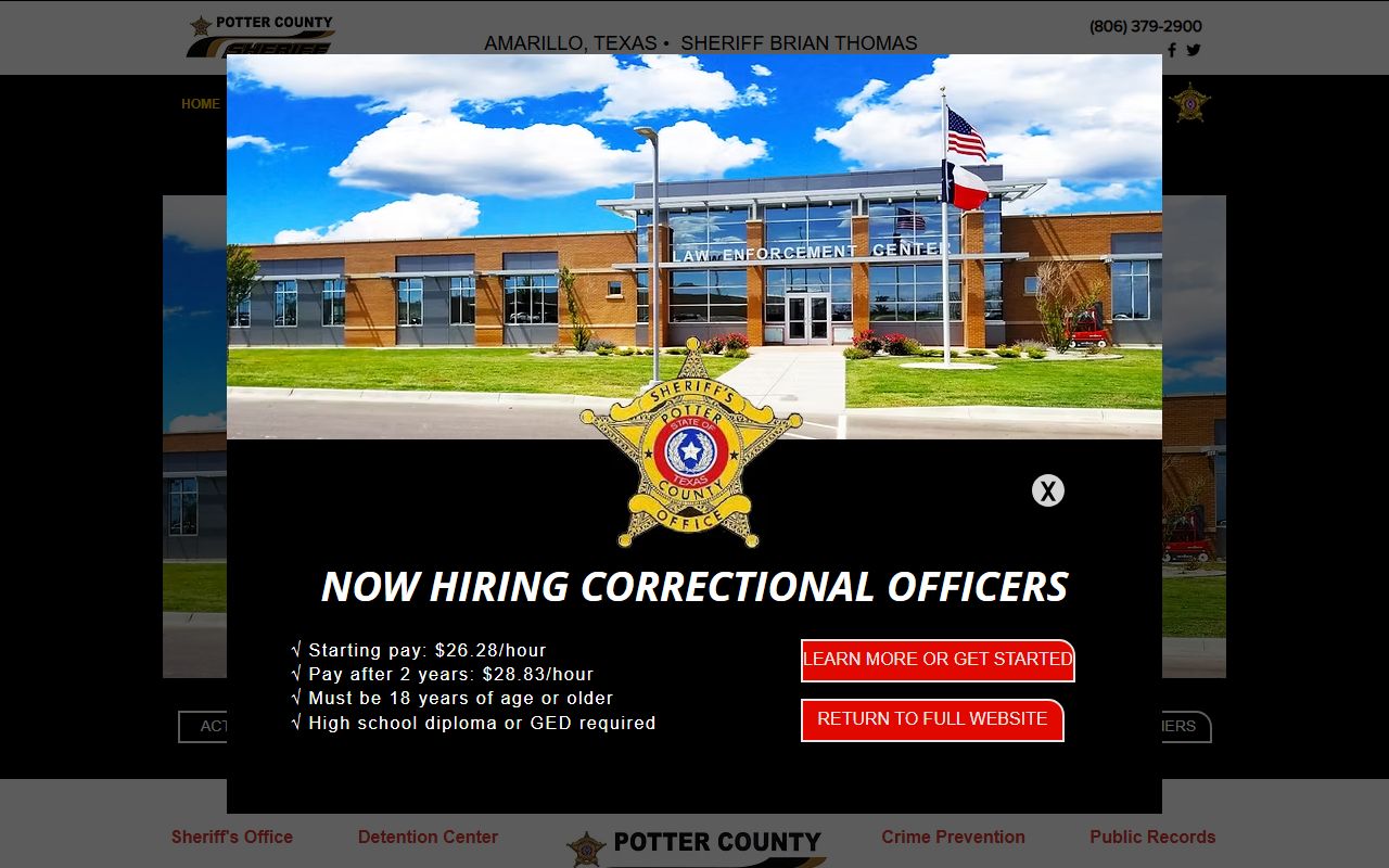 Potter County booking releases and inmate search records - Potter County Sheriff's Office