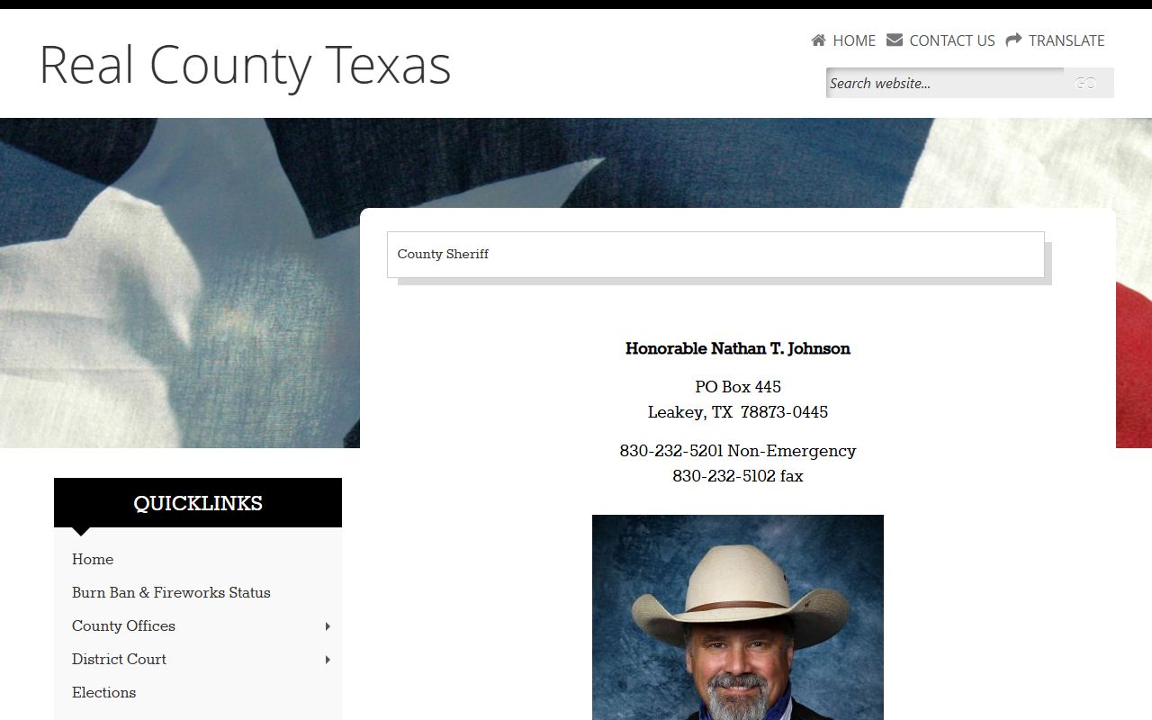 Real County booking releases and inmate search records - Real County Sheriff's Office