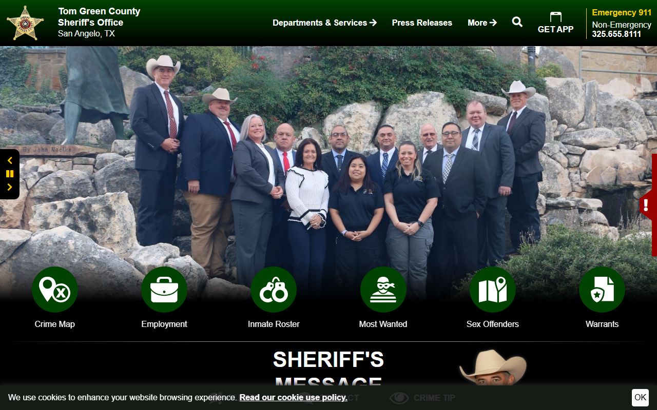 Tom Green County booking releases and inmate search records - Tom Green County Sheriff's Office
