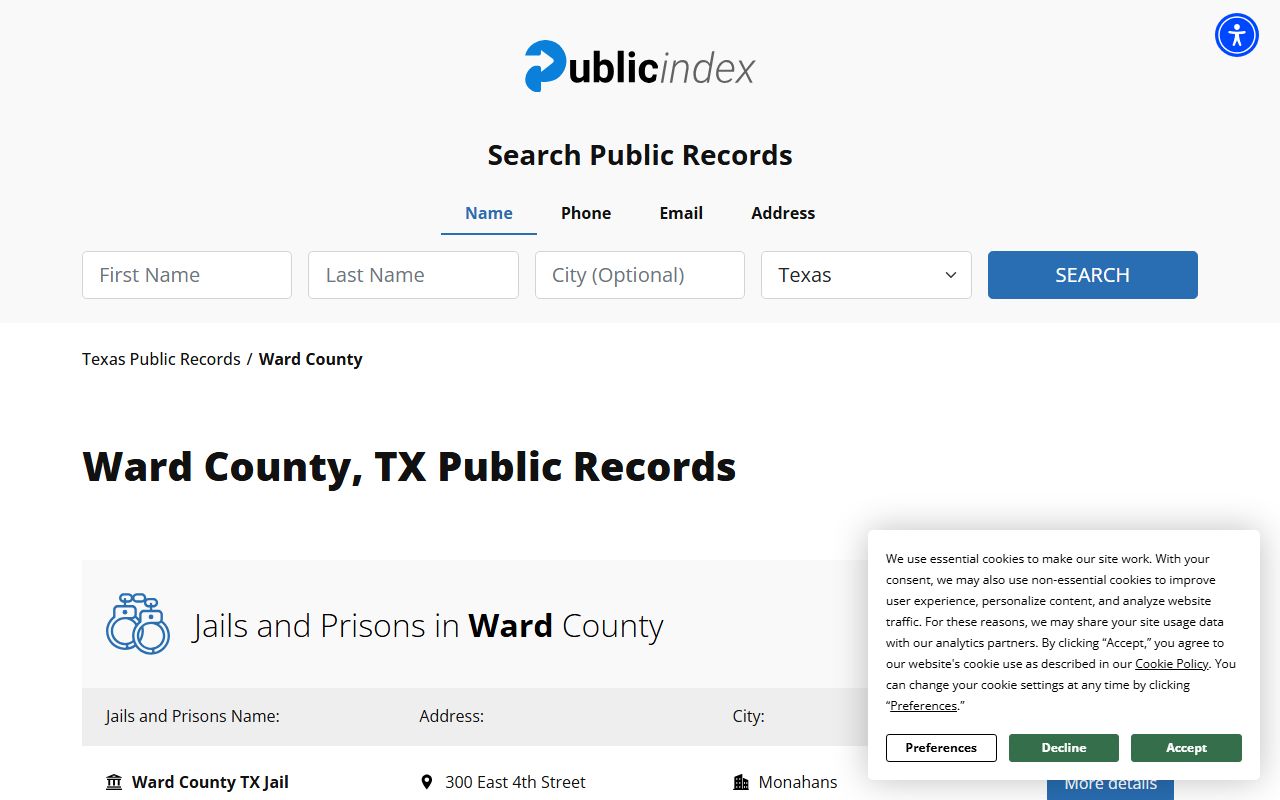 Ward County booking releases and inmate search records - Ward County Sheriff's Office