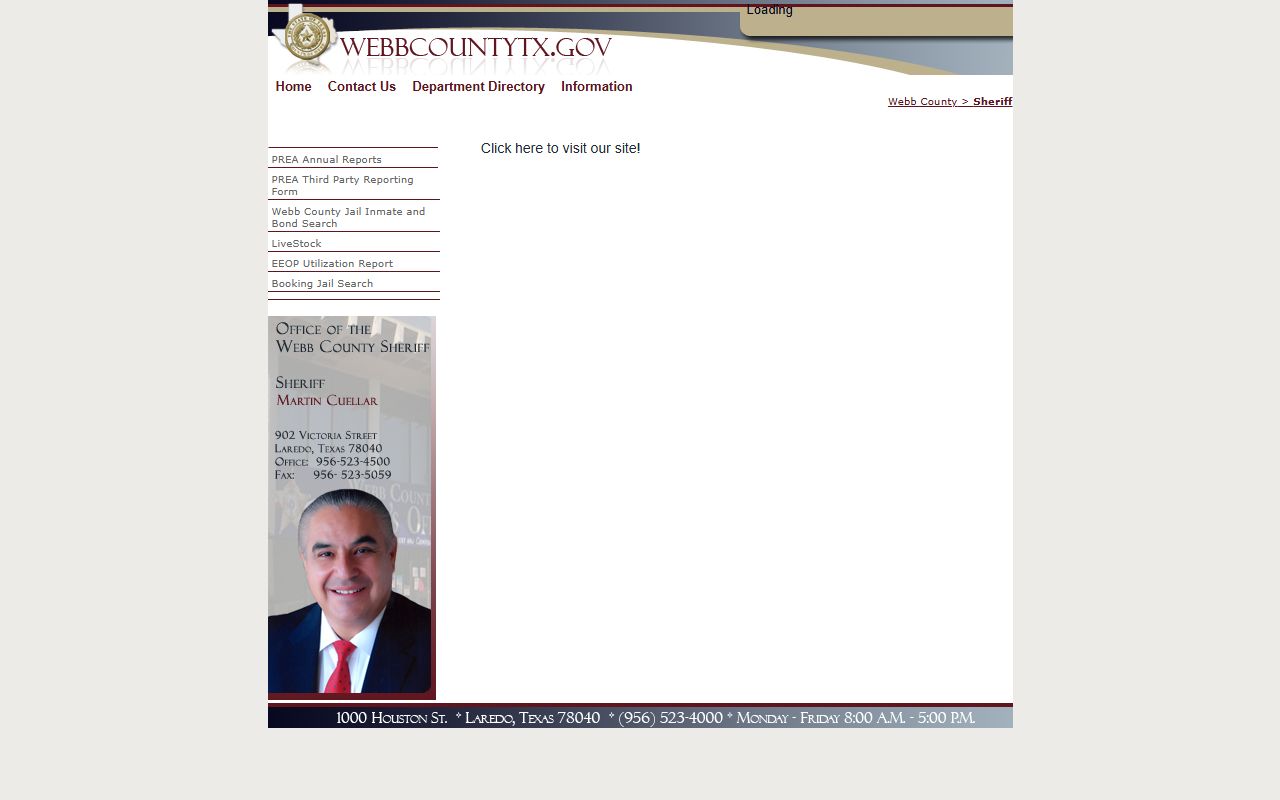 Webb County booking releases and inmate search records - Webb County Sheriff's Office