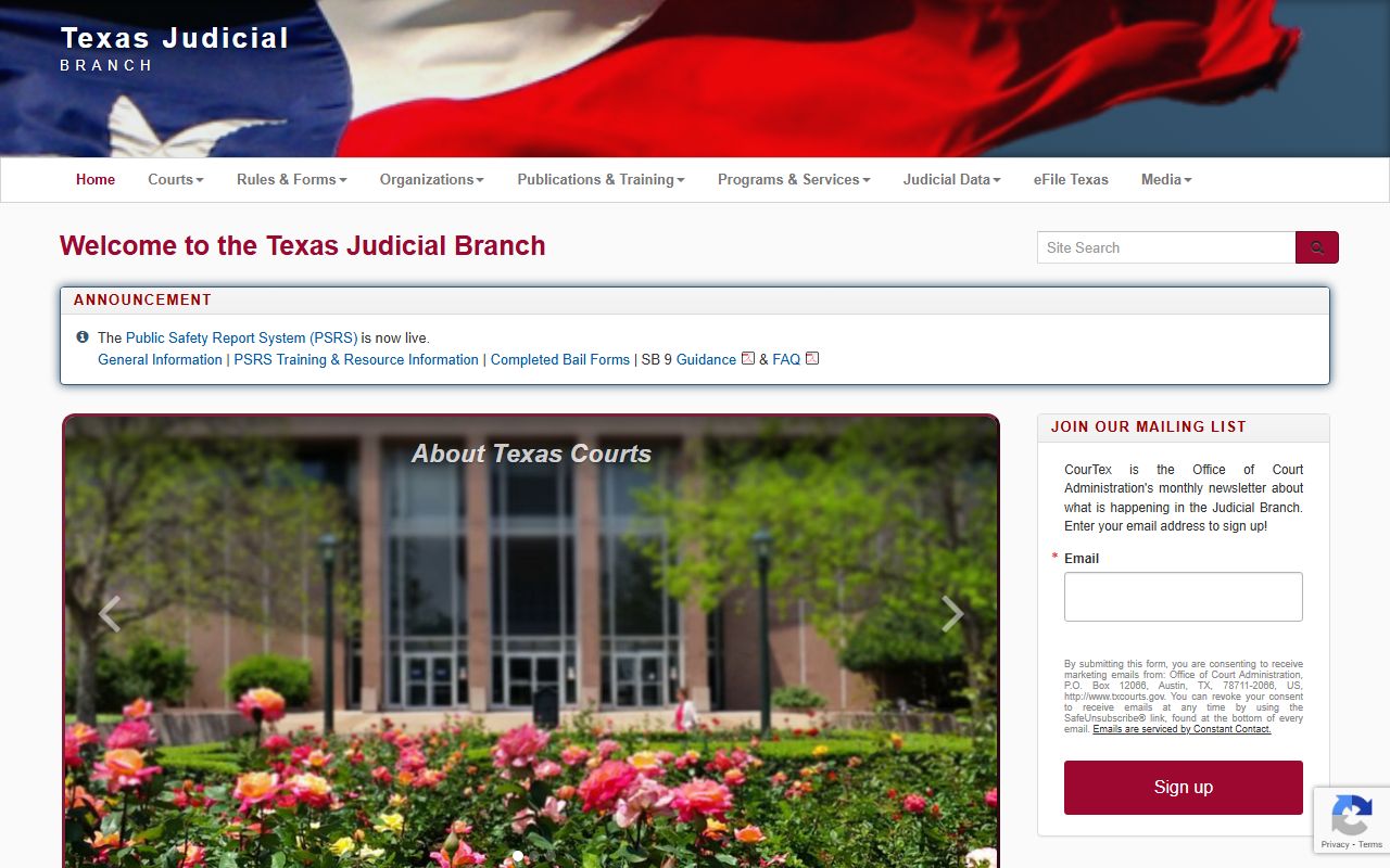 Texas Office of Court Administration court records and e-filing